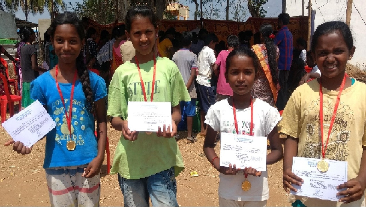 Girls with their medals