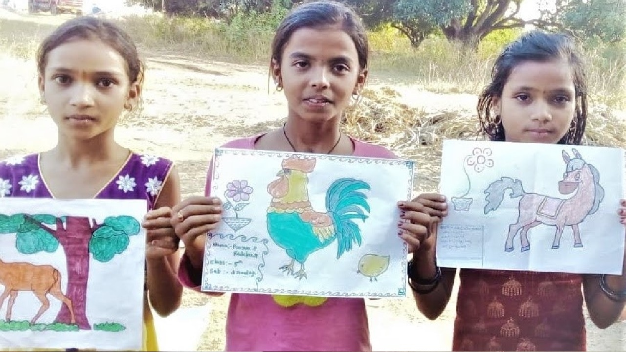 Drawings by girls from Haliyal Cluster
