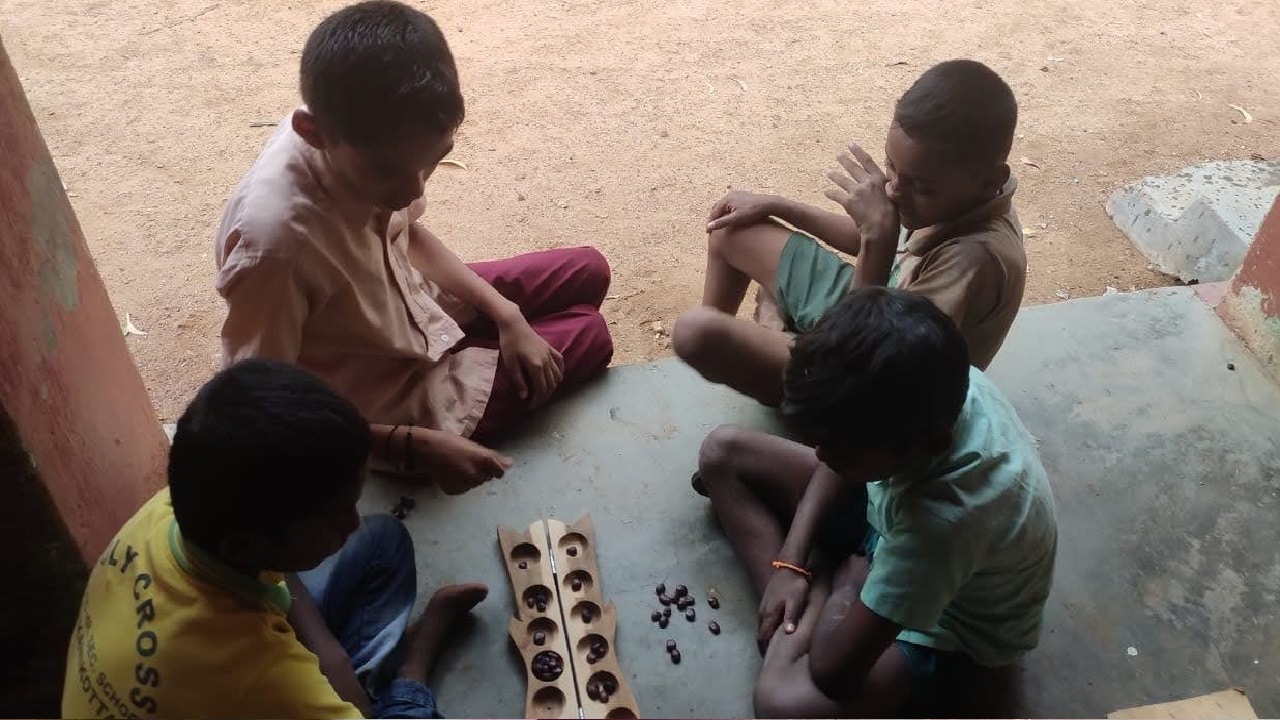 Children playing Board games